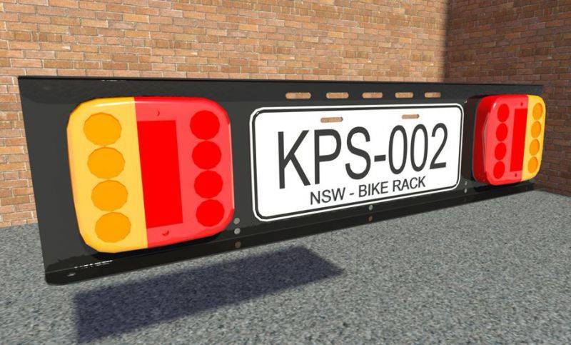 bike carrier number plate holder with lights